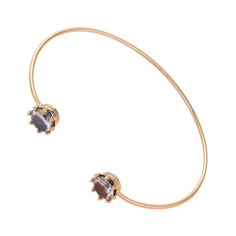 Black CZ Stone Tip Cuff Bracelet - Jewelry Store by Erik Rayo