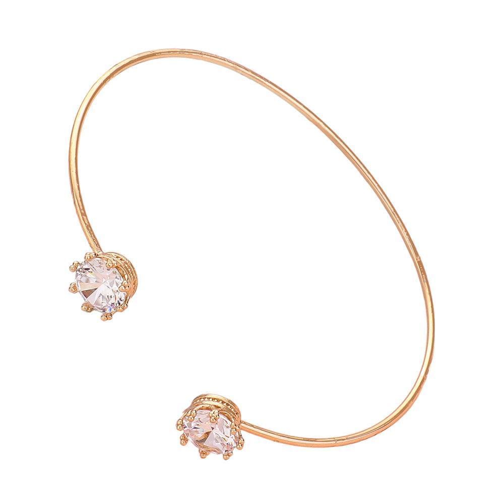 Clear CZ Stone Tip Cuff Bracelet - Jewelry Store by Erik Rayo