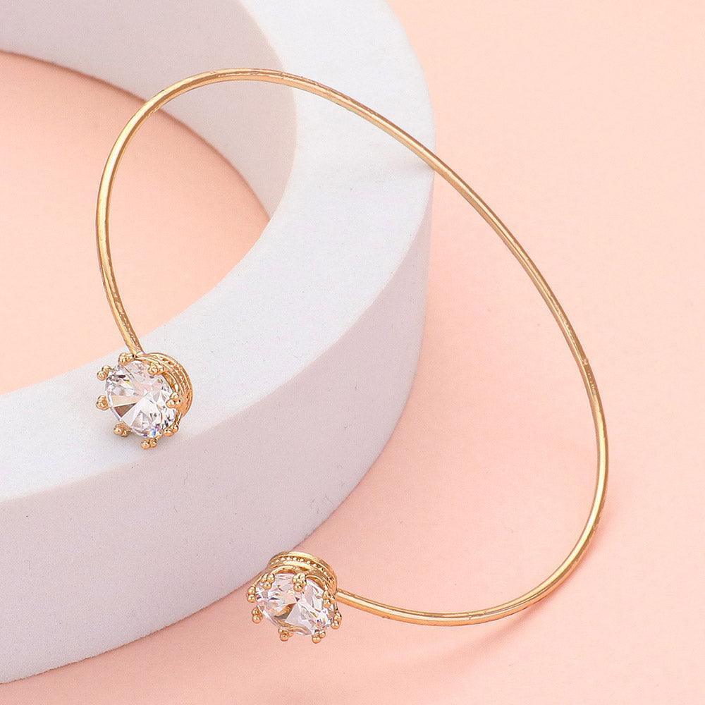 Clear CZ Stone Tip Cuff Bracelet - Jewelry Store by Erik Rayo