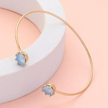 Load image into Gallery viewer, Blue CZ Stone Tip Cuff Bracelet
