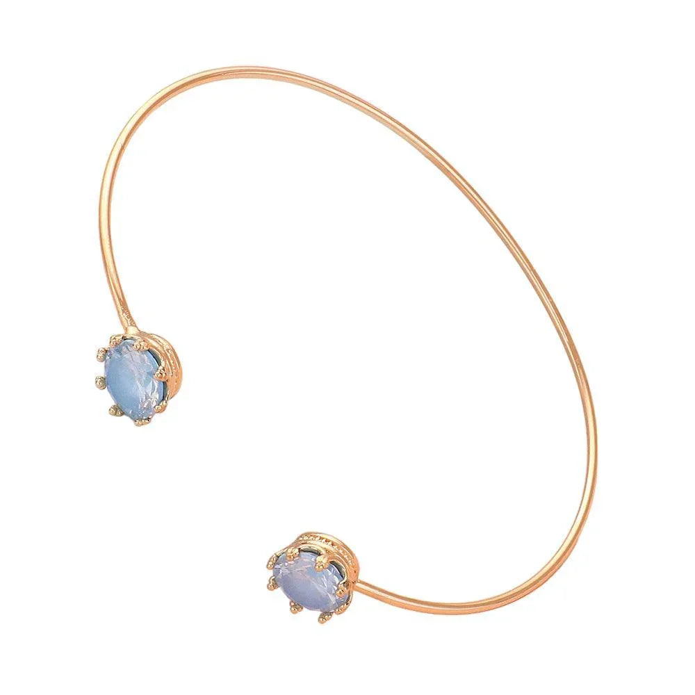 Blue CZ Stone Tip Cuff Bracelet - Jewelry Store by Erik Rayo