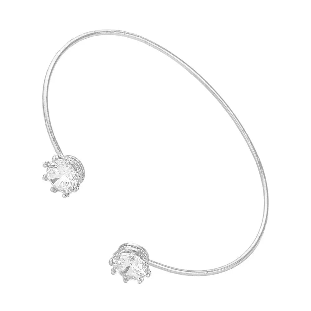 Clear CZ Stone Tip Cuff Bracelet - Jewelry Store by Erik Rayo