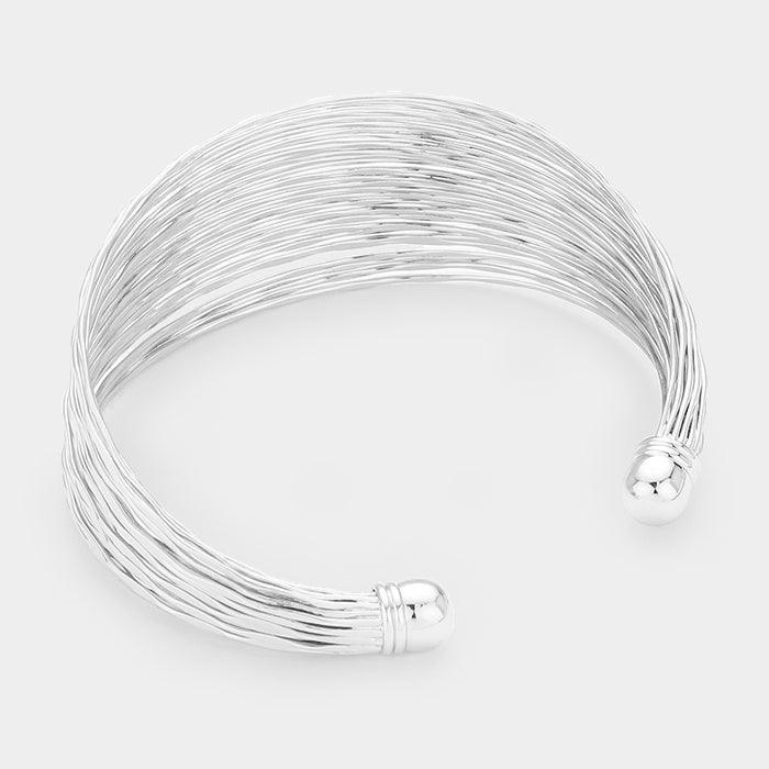 Multi Strand Textured Metal Cuff Bracelet - Jewelry Store by Erik Rayo