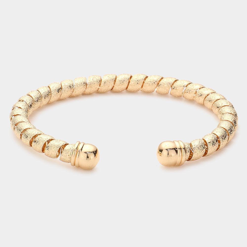 Gold Metal Telephone Cord Cuff Bracelet - Jewelry Store by Erik Rayo