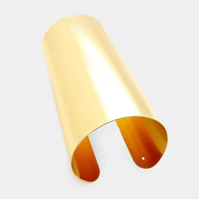 Gold Wide metal armor cuff bracelet - Jewelry Store by Erik Rayo