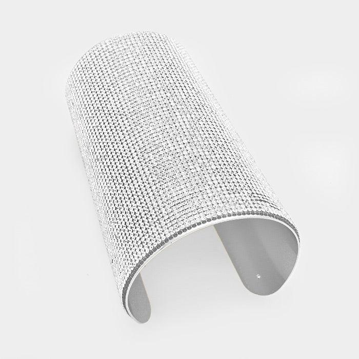 Clear Wide Rhinestone Cuff Bracelet - Jewelry Store by Erik Rayo