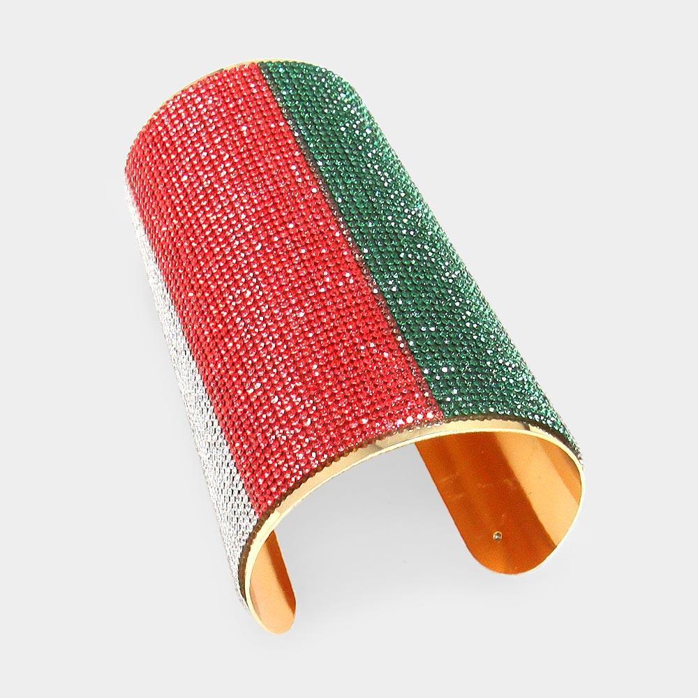 Wide Color Block Rhinestone Cuff Bracelet - Jewelry Store by Erik Rayo