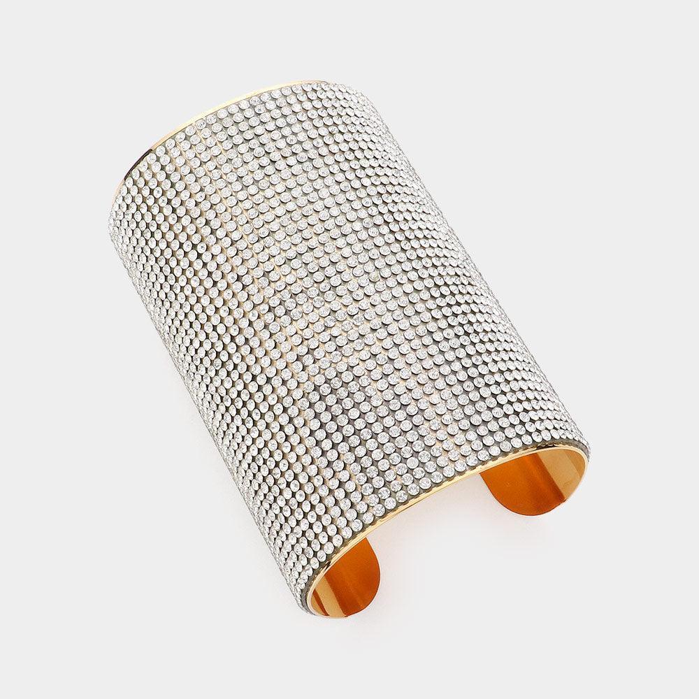 Clear Wide Crystal Cuff Bracelet - Jewelry Store by Erik Rayo