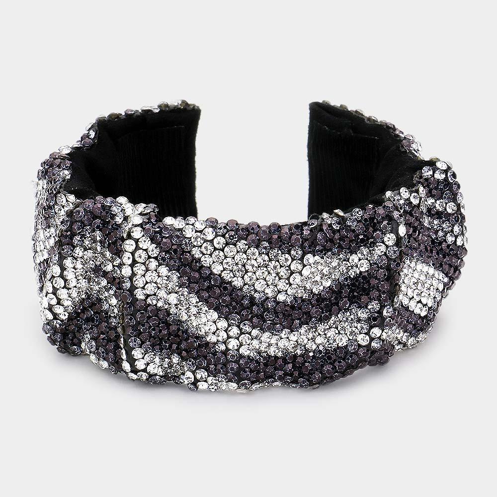 Bling Zebra Patterned Pleated Cuff Bracelet - Jewelry Store by Erik Rayo