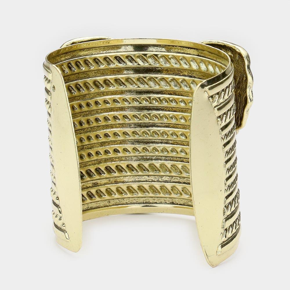Gold Metal Elephant Cuff Bracelet - Jewelry Store by Erik Rayo