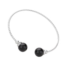 Load image into Gallery viewer, Black Pearl Tip Cuff Bracelet
