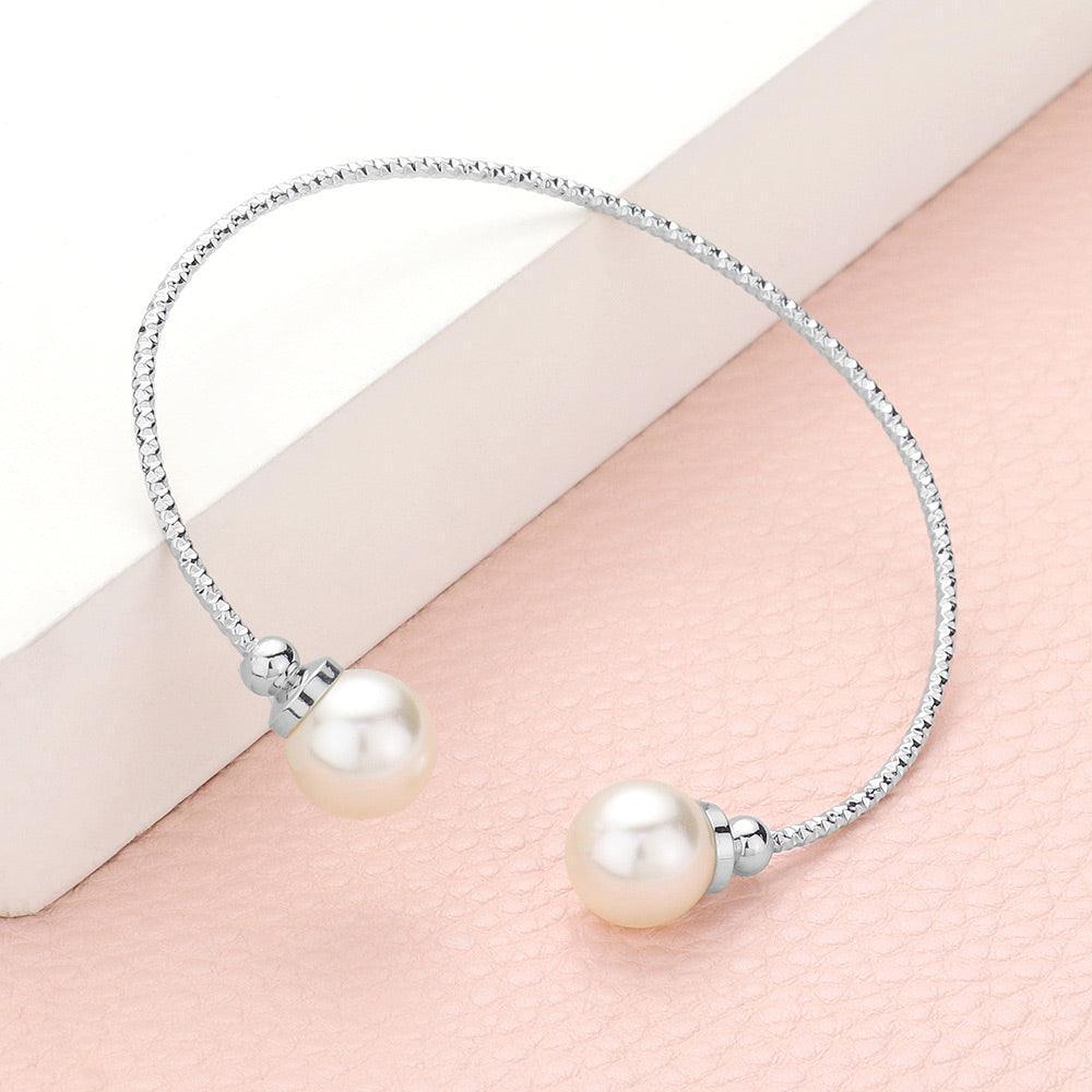Cream Pearl Tip Cuff Bracelet - Jewelry Store by Erik Rayo