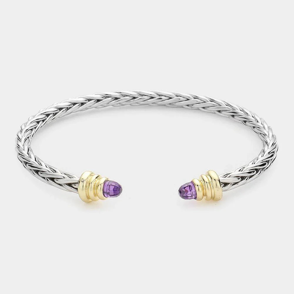 Amethyst CZ Tip Cuff Bracelet - Jewelry Store by Erik Rayo