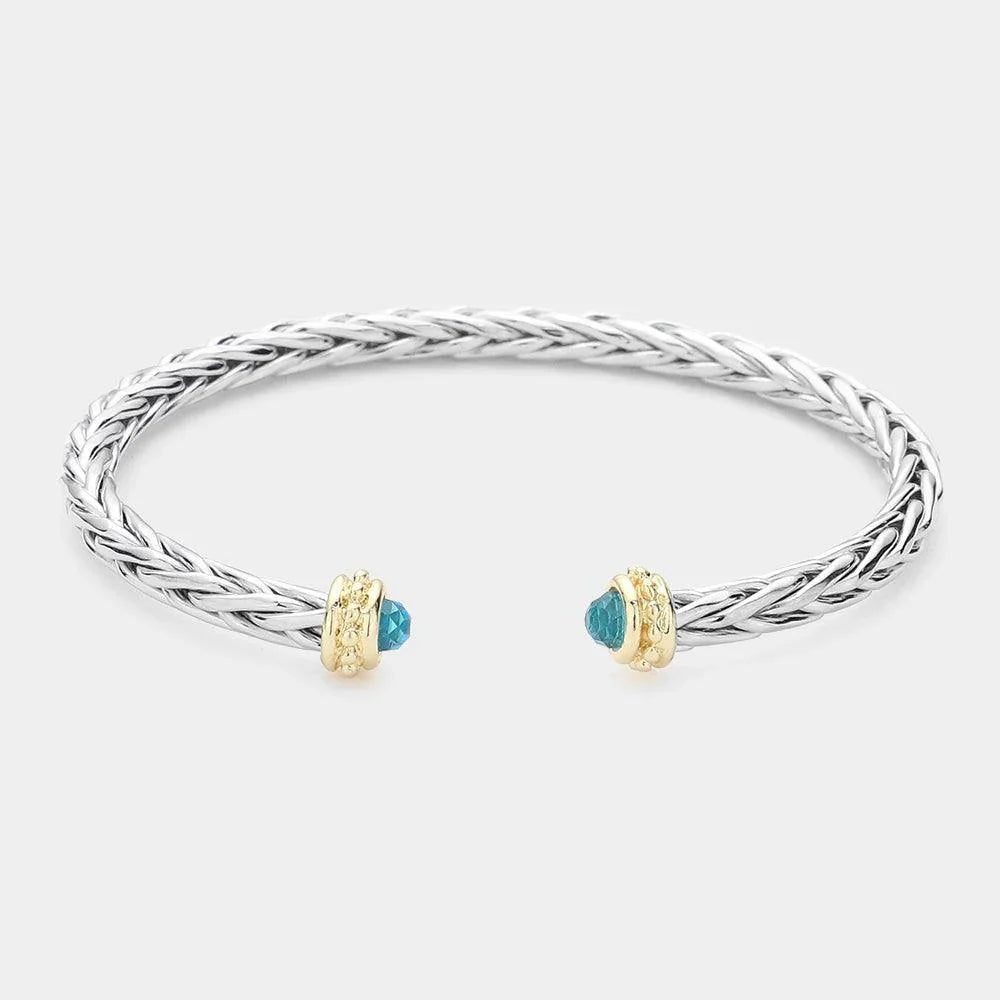 Blue CZ Tip Cuff Bracelet - Jewelry Store by Erik Rayo