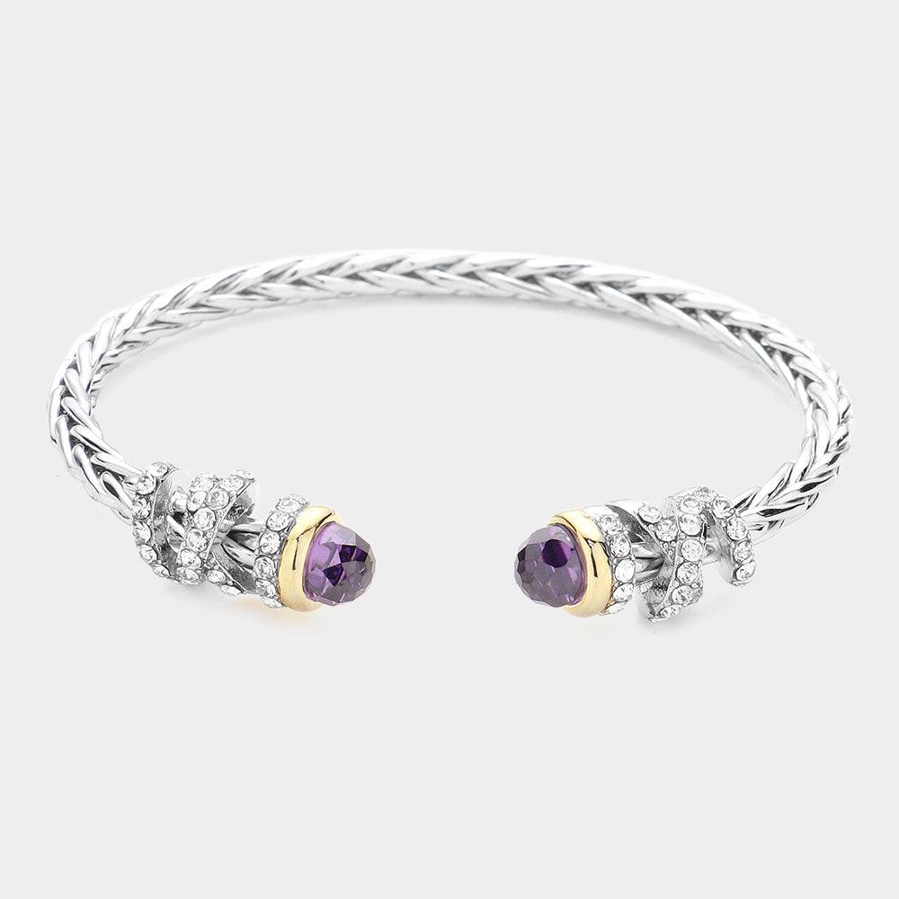 CZ Stone Tip Cuff Bracelet