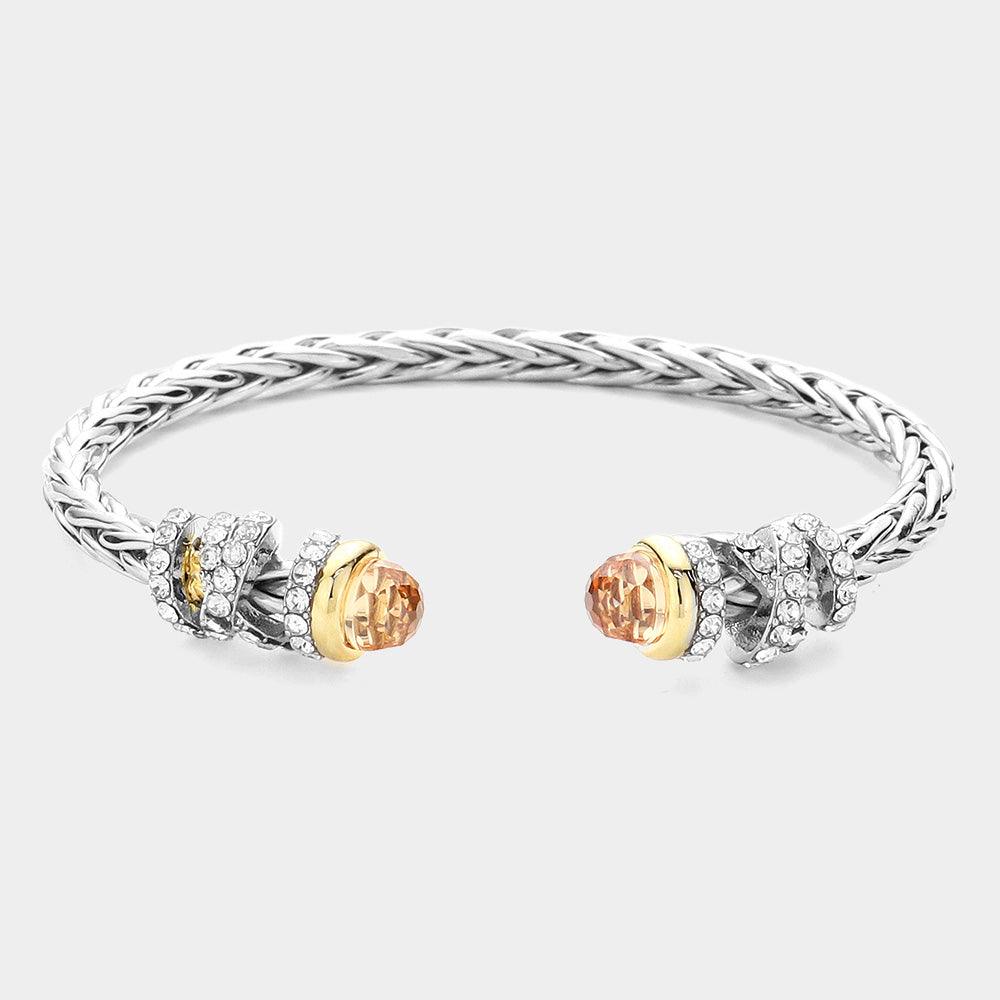 CZ Stone Tip Cuff Bracelet