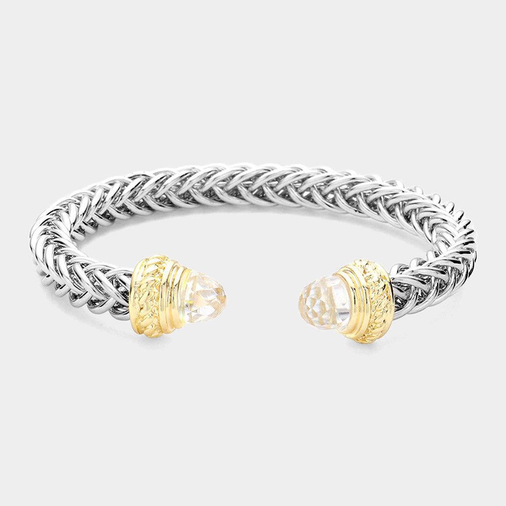 Clear CZ Stone Tip Cuff Bracelet - Jewelry Store by Erik Rayo