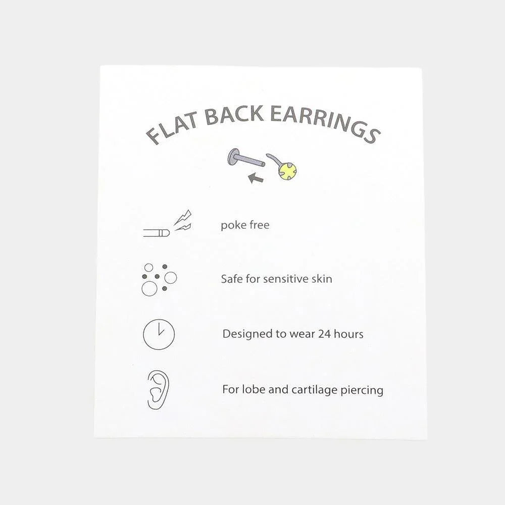 14K Gold Dipped Round Stone Flower 3PCS Ear Piercings - Jewelry Store by Erik Rayo