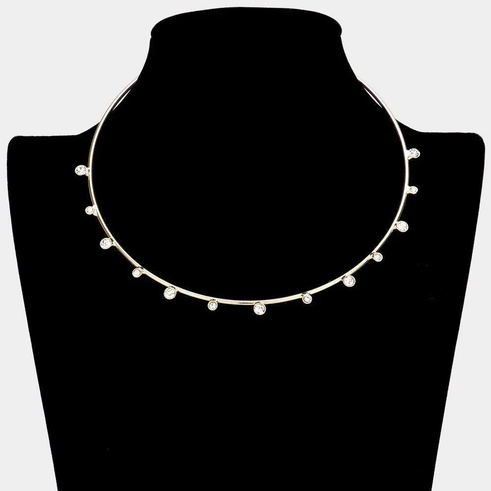Gold Stone Pointed Choker Necklace - Jewelry Store by Erik Rayo