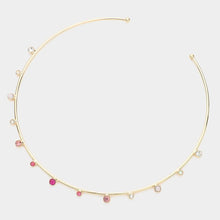 Load image into Gallery viewer, Pink Stone Pointed Choker Necklace
