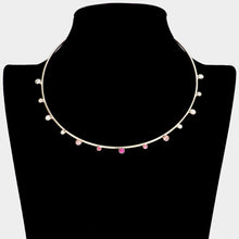 Load image into Gallery viewer, Pink Stone Pointed Choker Necklace
