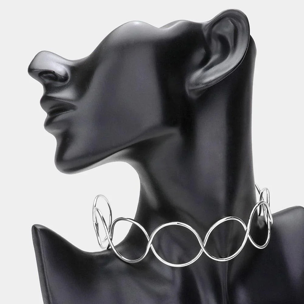Open Metal Link Choker Necklace - Jewelry Store by Erik Rayo