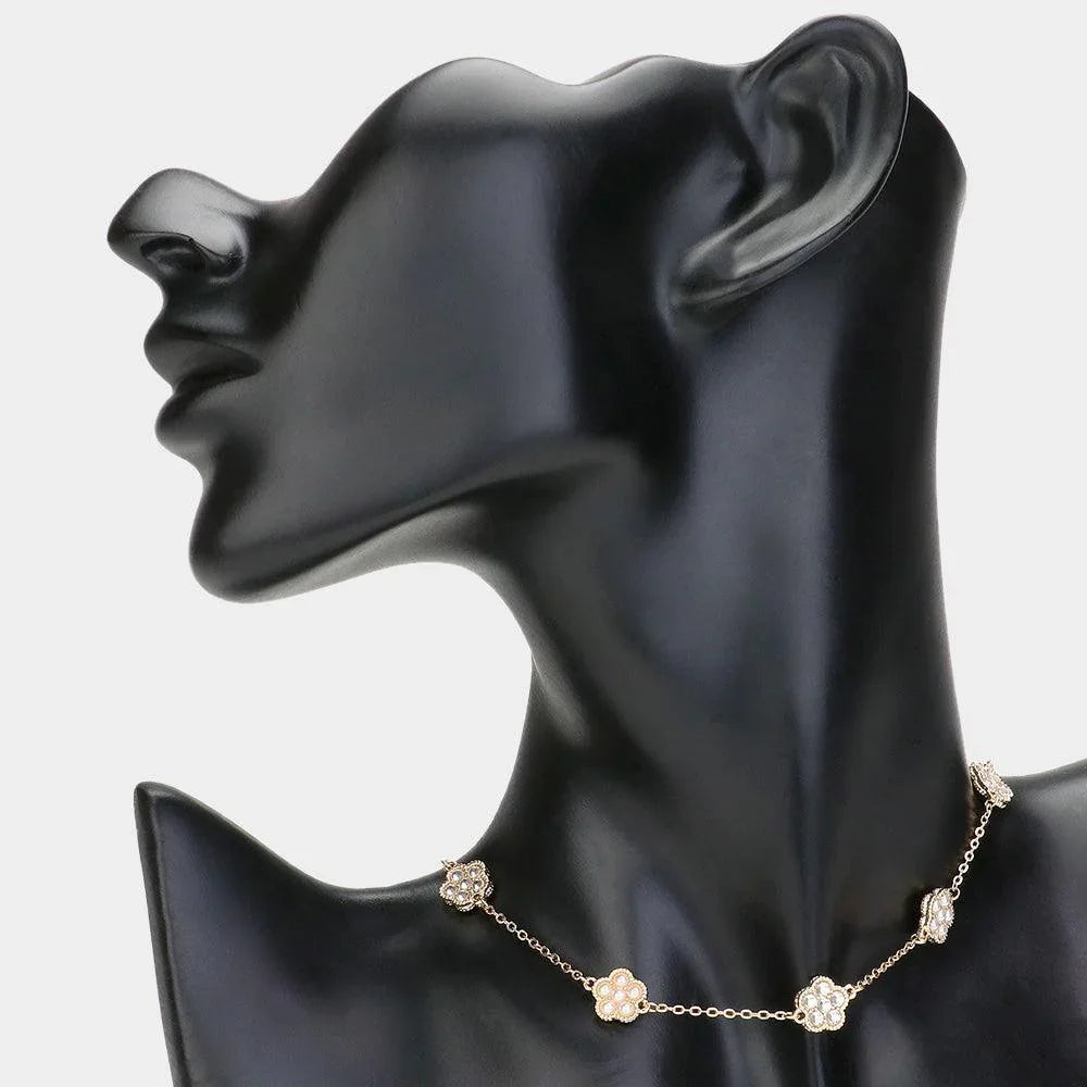Cream Pearl Flower Strand Choker Necklace - Jewelry Store by Erik Rayo