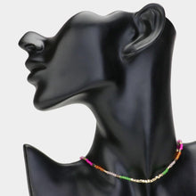 Load image into Gallery viewer, Gold Metal Beads Pointed Faceted Beaded Choker Necklace
