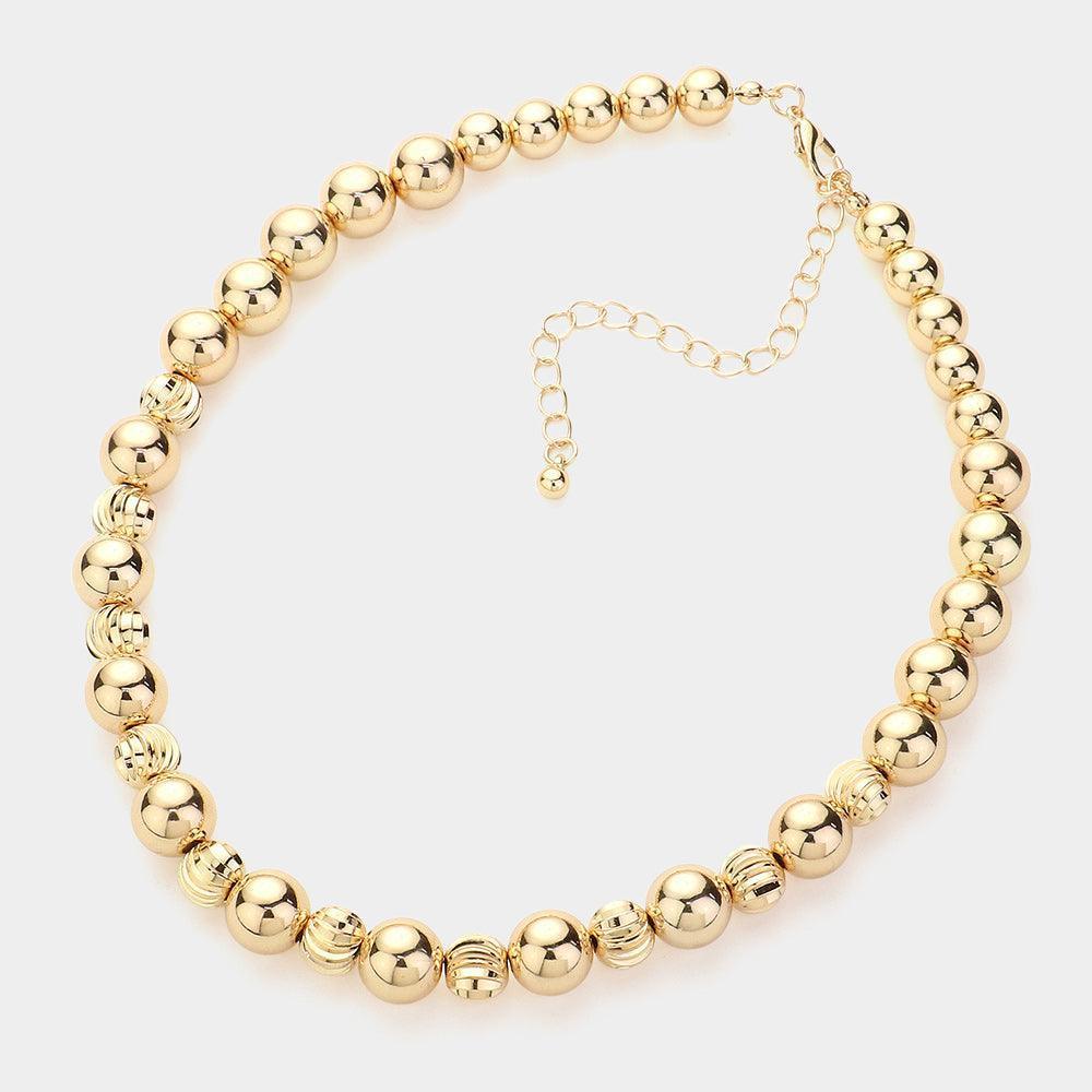 Gold Metal Ball Choker Necklace - Jewelry Store by Erik Rayo