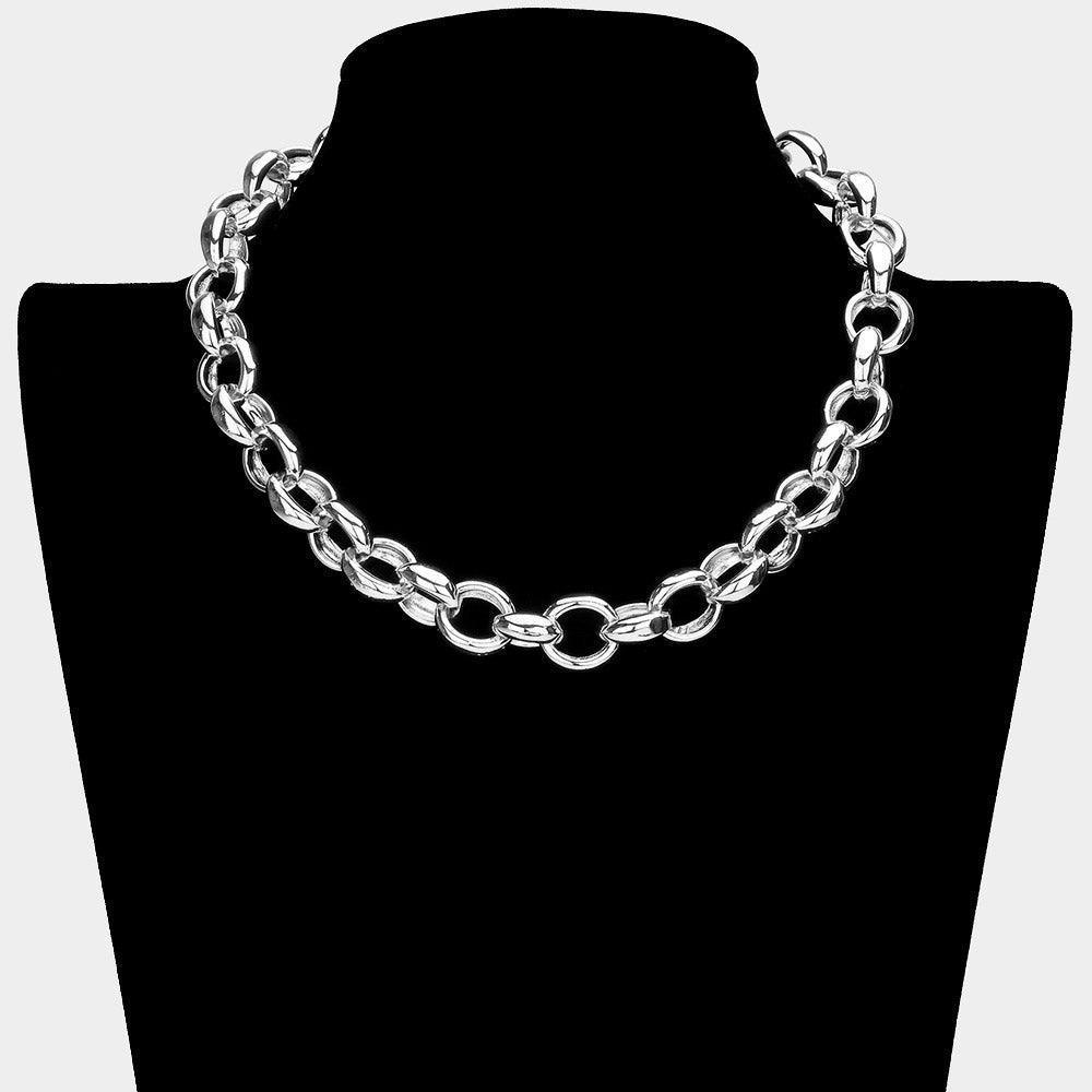 Chunky Metal Chain Choker Necklace - Jewelry Store by Erik Rayo