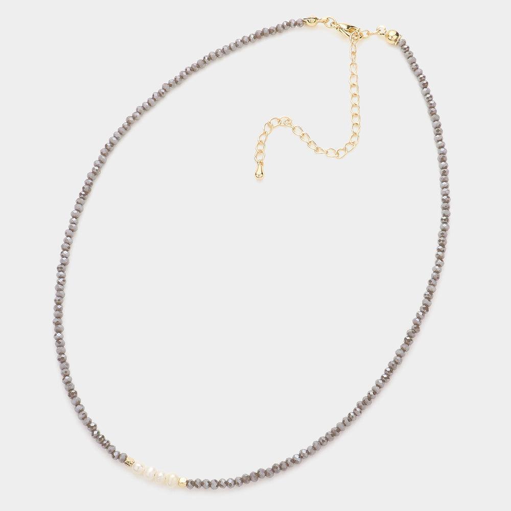 Faceted Beaded Freshwater Pearl Accented Necklace - Jewelry Store by Erik Rayo