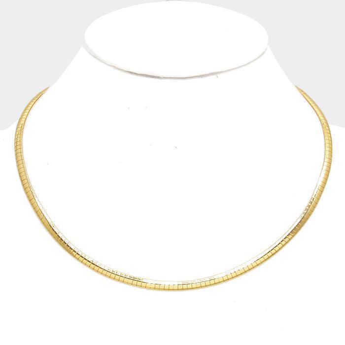 Gold Metal Omega Choker Necklace - Jewelry Store by Erik Rayo