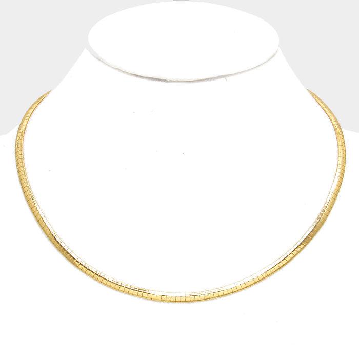 Gold Metal Omega Choker Necklace