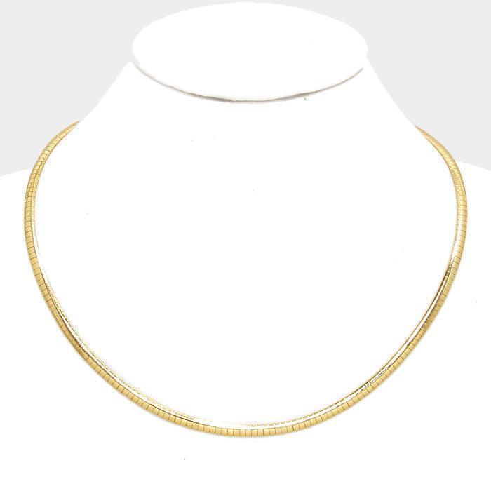 Gold 20" Metal Omega Choker Necklace - Jewelry Store by Erik Rayo
