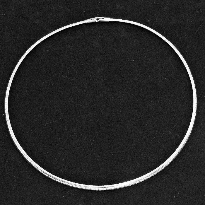 Silver 20" Metal Omega Choker Necklace - Jewelry Store by Erik Rayo