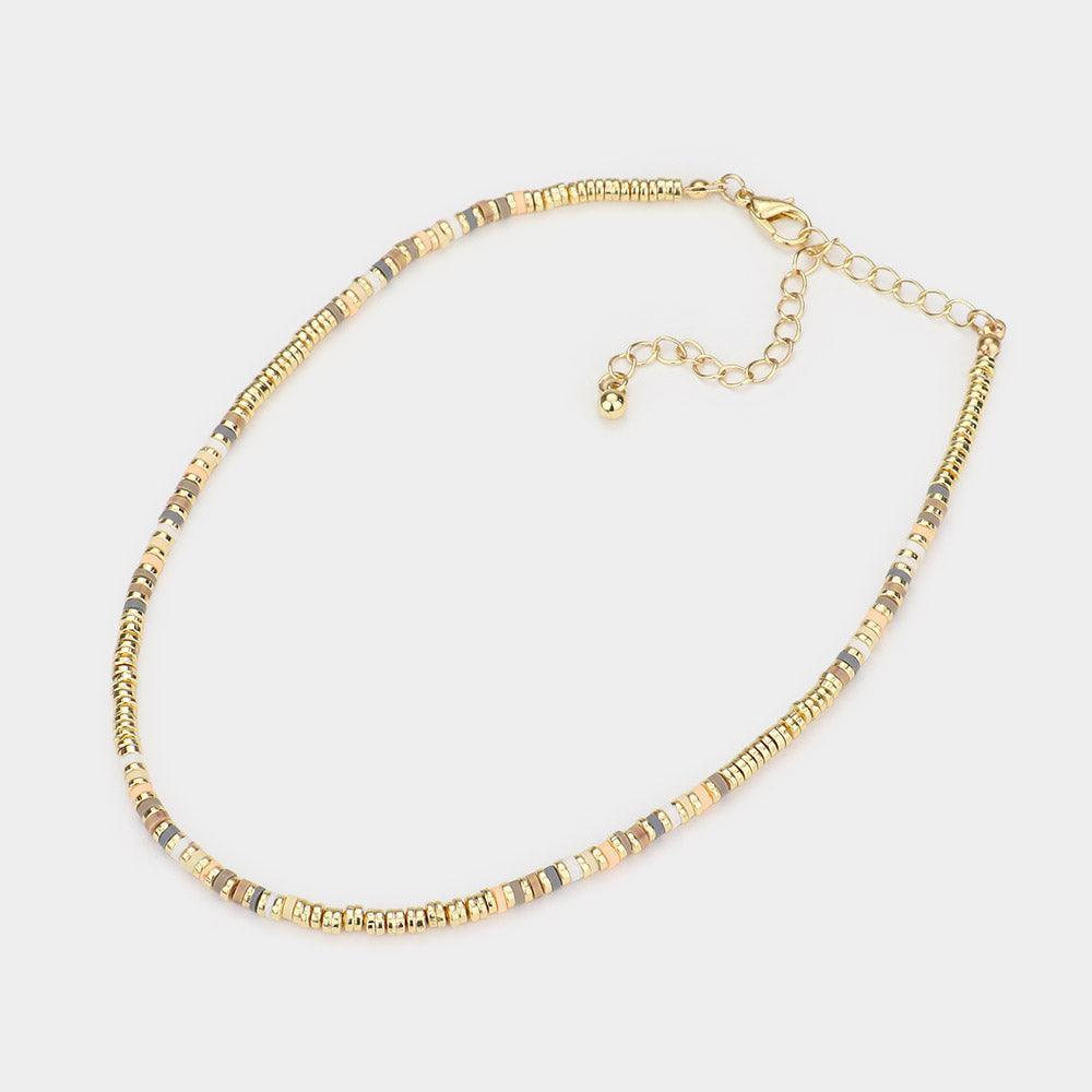 Heishi Bead Accented Choker Necklace - Jewelry Store by Erik Rayo