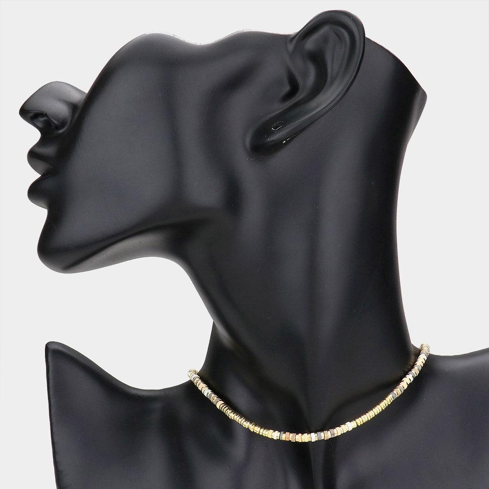 Heishi Bead Accented Choker Necklace - Jewelry Store by Erik Rayo