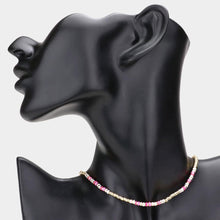 Load image into Gallery viewer, Pink Heishi Bead Accented Choker Necklace
