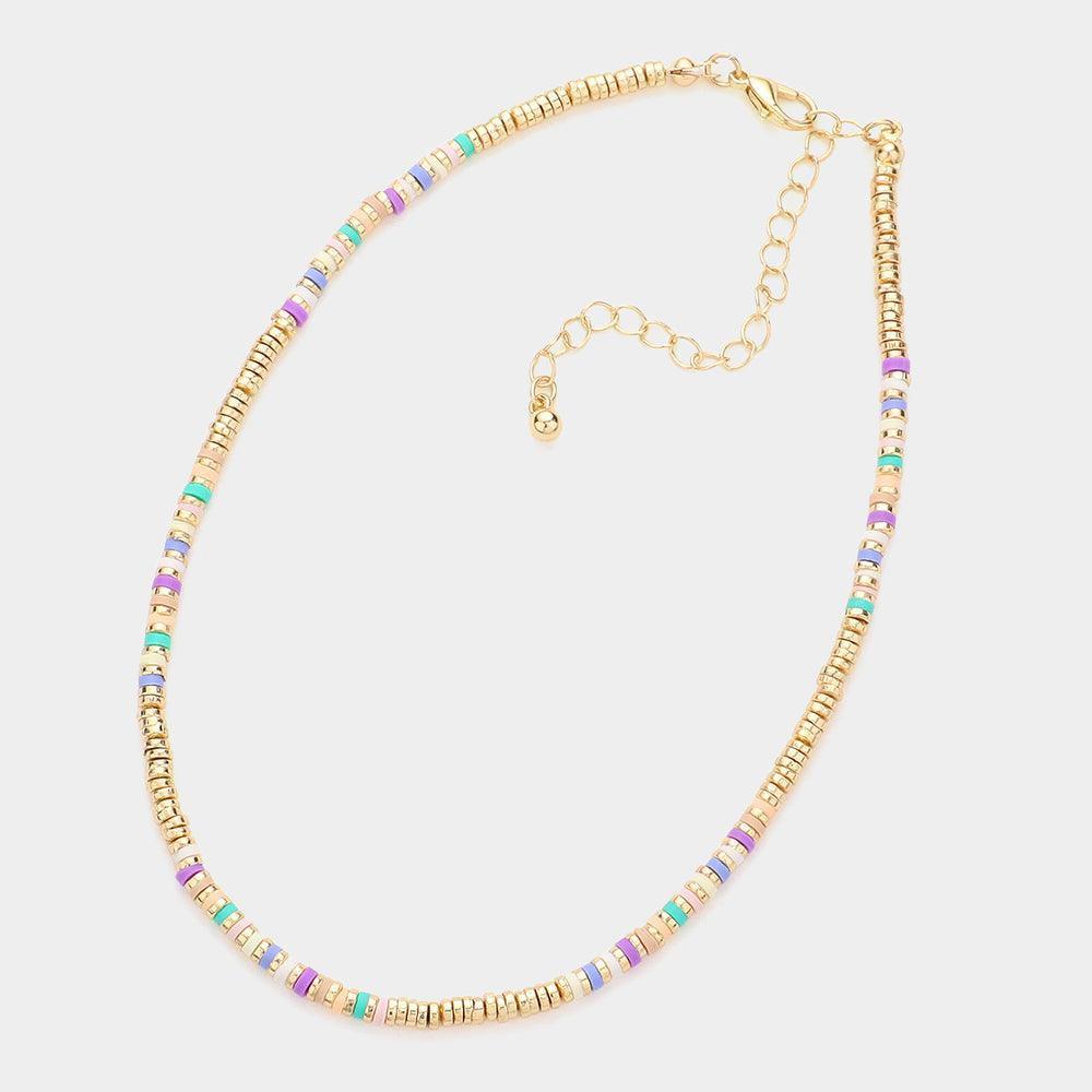 Heishi Bead Accented Choker Necklace - Jewelry Store by Erik Rayo