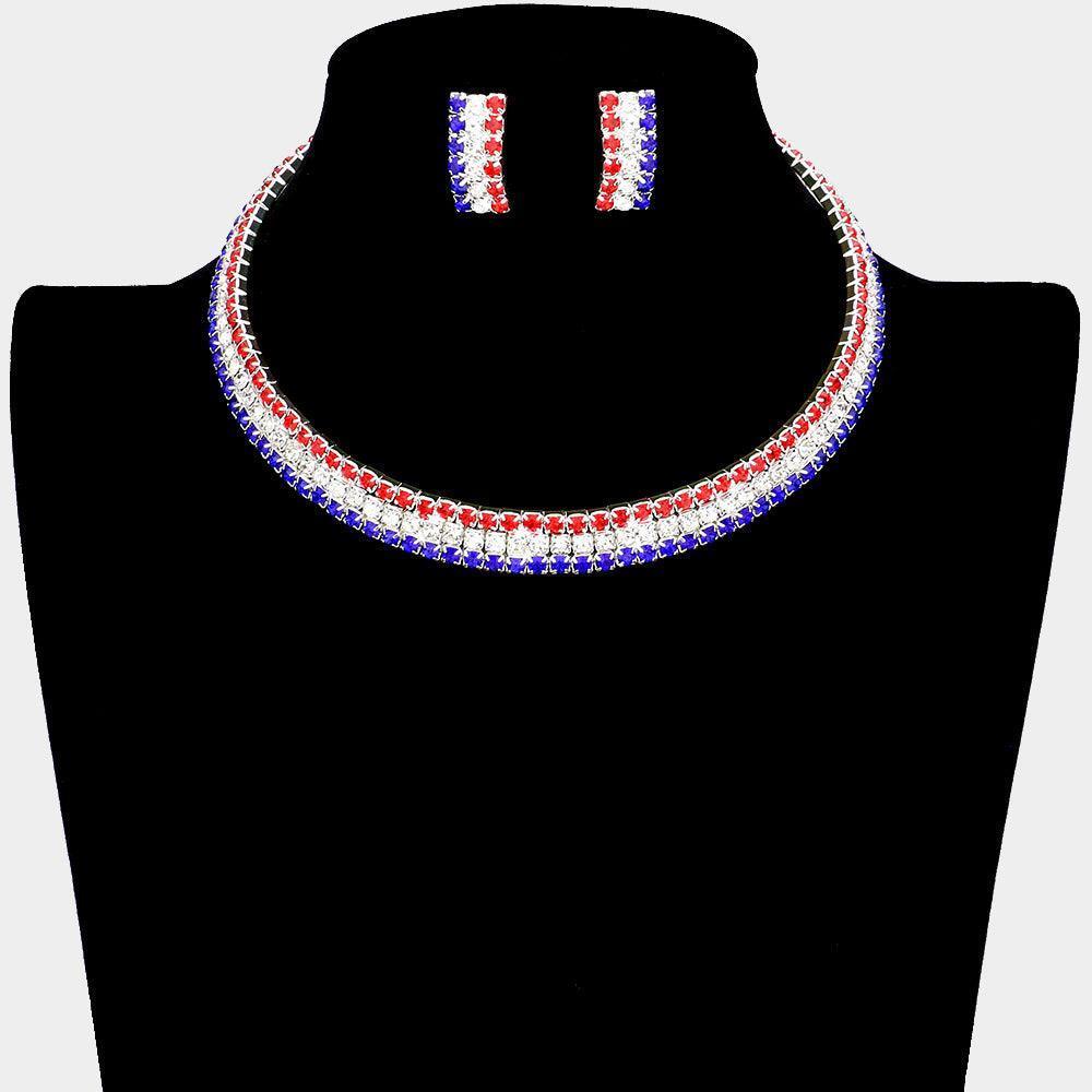 American USA Rhinestone Choker Necklace - Jewelry Store by Erik Rayo