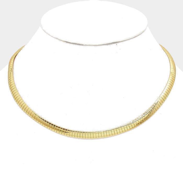 Gold Metal Omega Choker Necklace - Jewelry Store by Erik Rayo