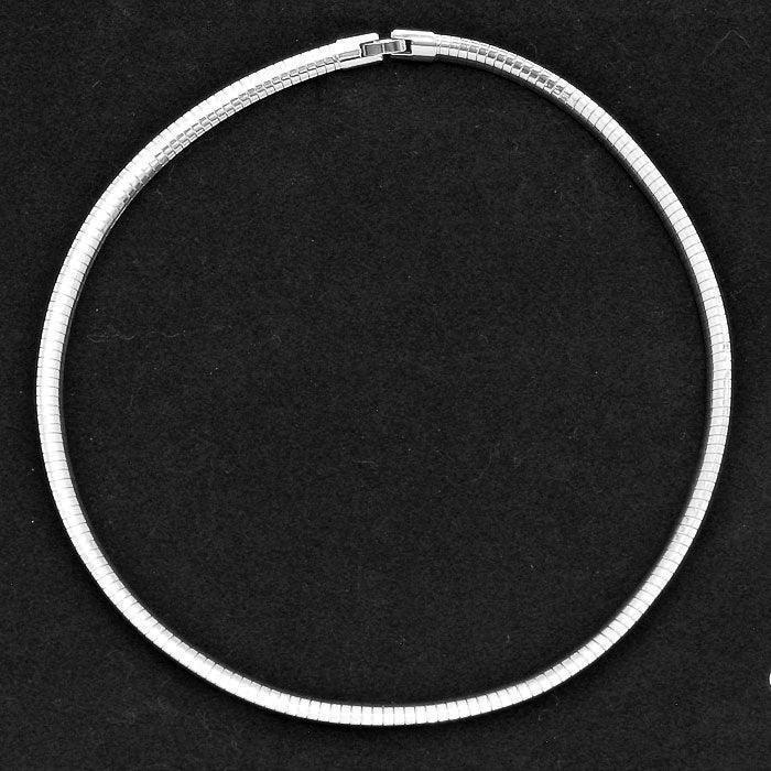Silver Metal Omega Choker Necklace - Jewelry Store by Erik Rayo