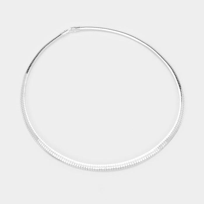 Silver 20" Metal omega Choker Necklace - Jewelry Store by Erik Rayo