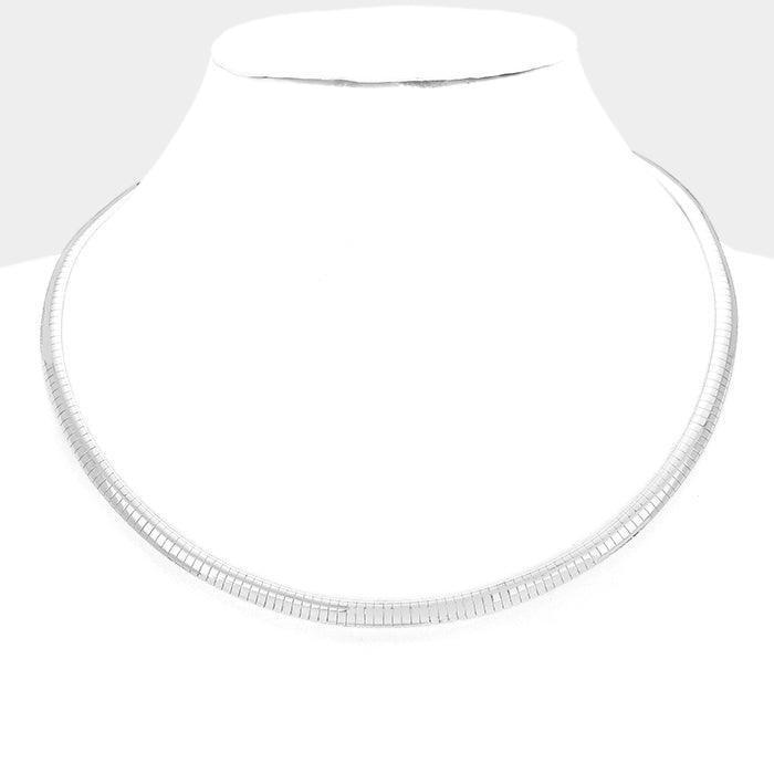 Silver 20" Metal omega Choker Necklace - Jewelry Store by Erik Rayo