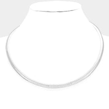 Load image into Gallery viewer, Silver 20&quot; Metal omega Choker Necklace
