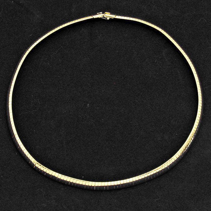 Gold 18" Metal Omega Choker Necklace - Jewelry Store by Erik Rayo