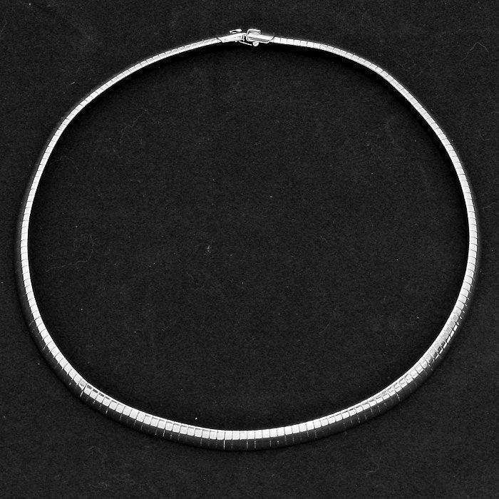 Silver 18" Metal Omega Choker Necklace - Jewelry Store by Erik Rayo