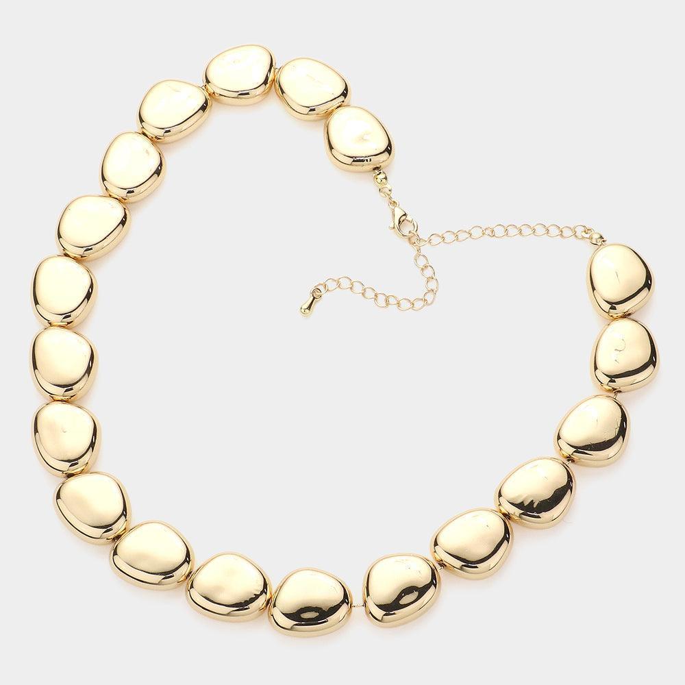 Gold Metal Pebble Choker Necklace - Jewelry Store by Erik Rayo