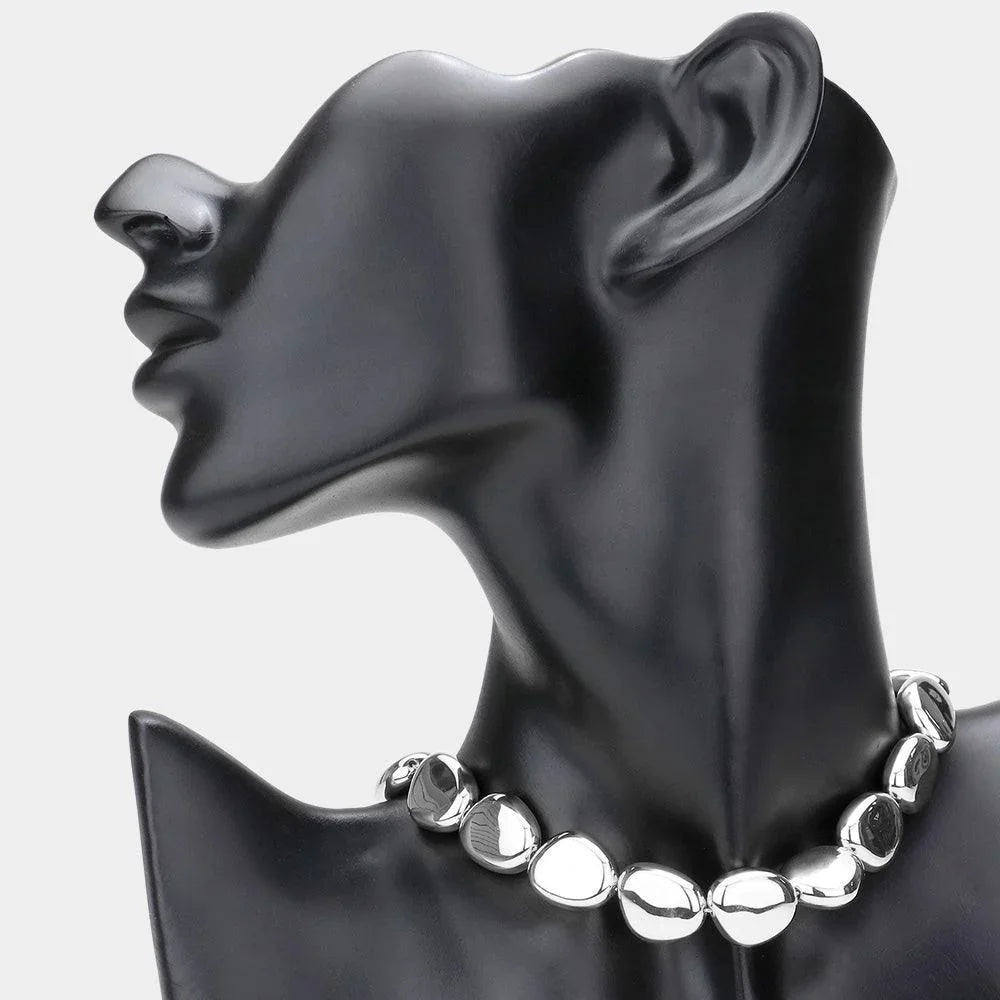Metal Pebble Choker Necklace - Jewelry Store by Erik Rayo