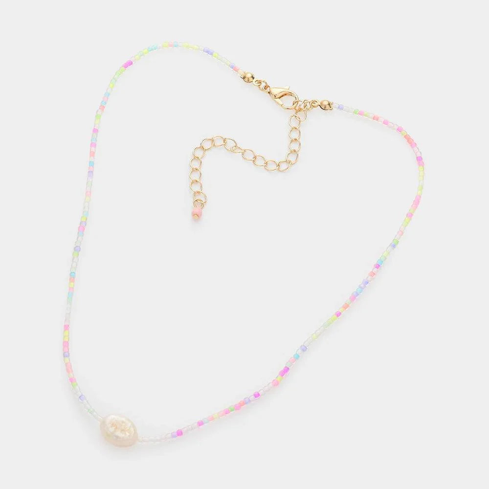 Pearl Accented Beaded Choker Necklace - Jewelry Store by Erik Rayo